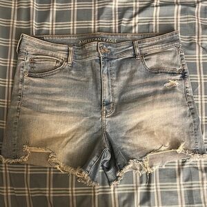 American Eagle Outfitters Light Blue Distressed Jean Shorts